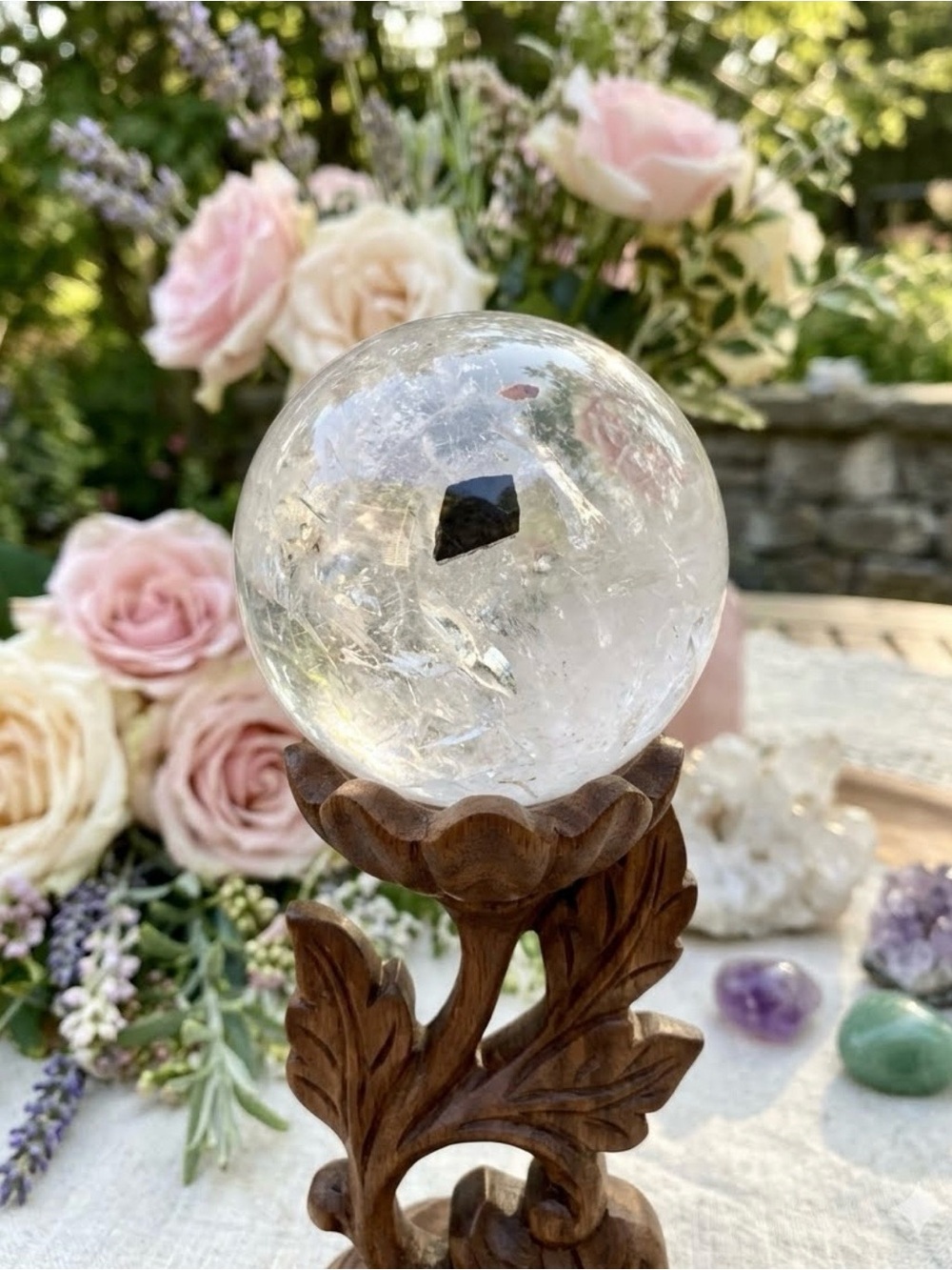 Crystal Sphere With Rainbows